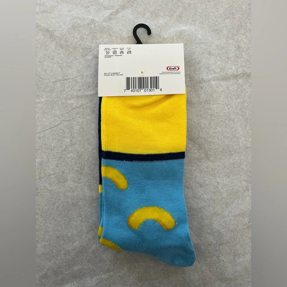 Crazy Socks Kraft Mac & Cheese Fits Men’s Shoe Size 6-12